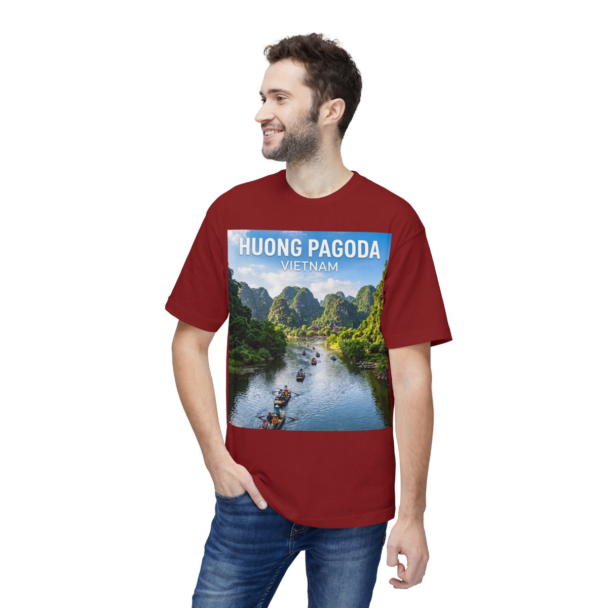 Huong Pagoda Vietnam T-Shirt — Scenic Ninh Binh River Travel Tee