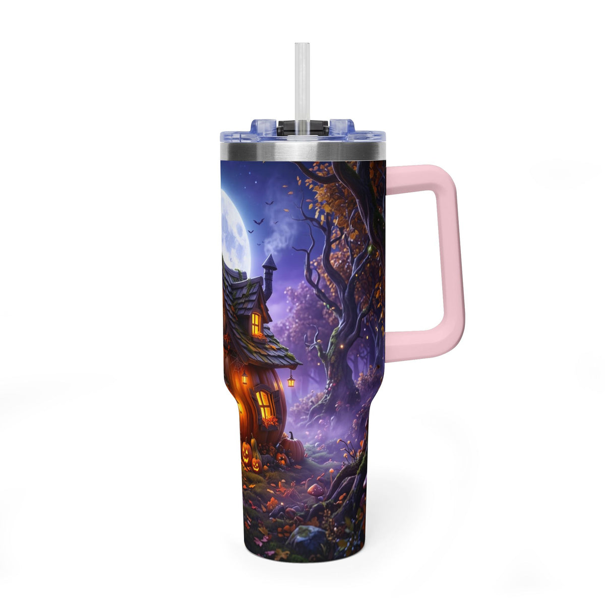 40oz Halloween Haunted Cottage Vacuum Tumbler