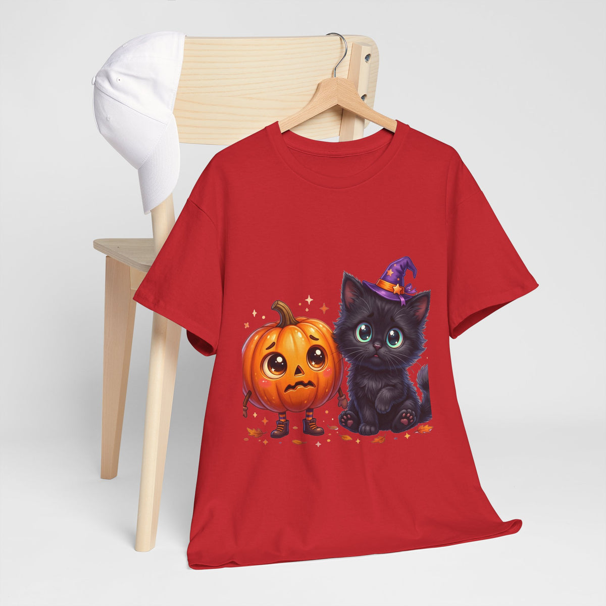 Halloween Black Kitten & Pumpkin T-Shirt