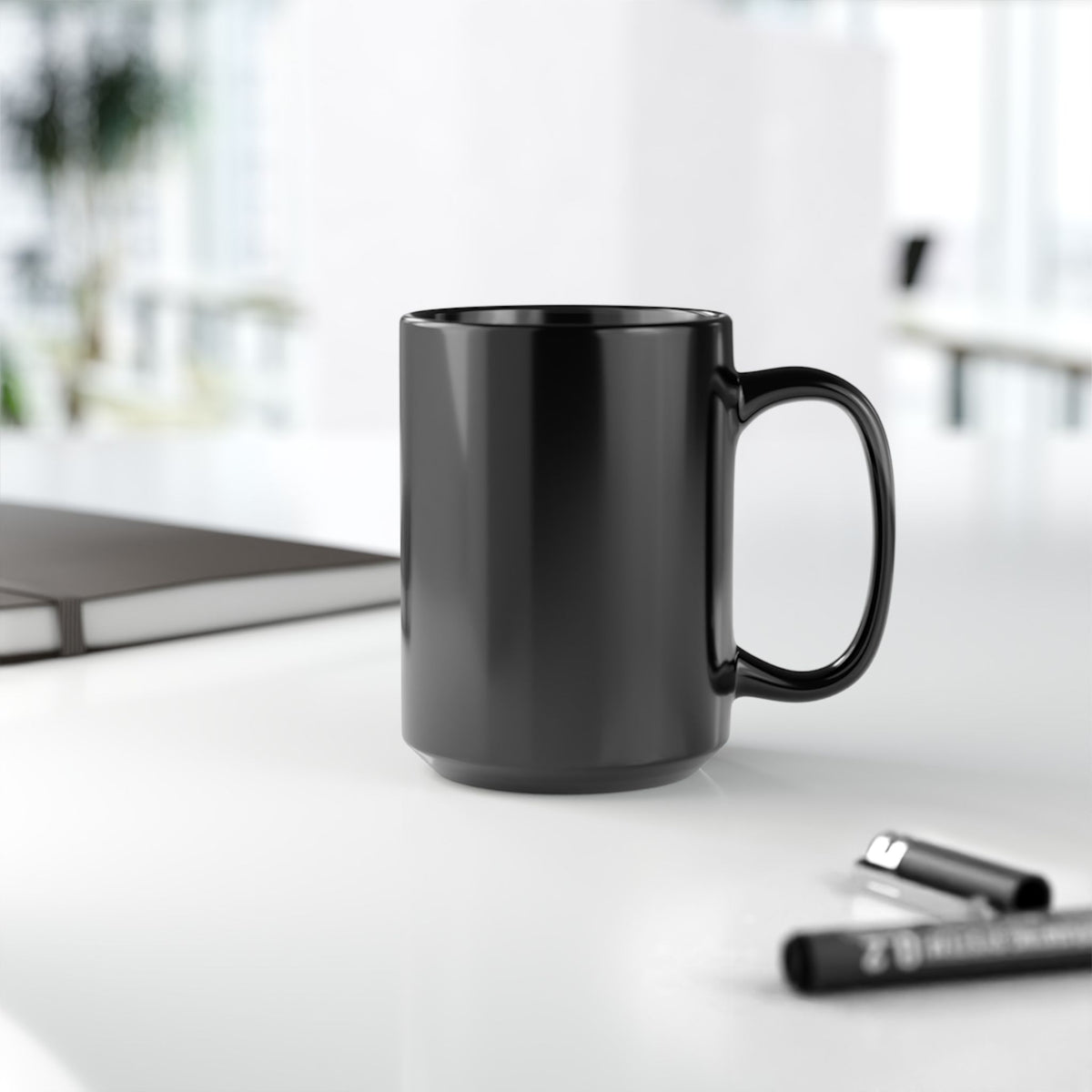 Crying Cat Black Mug (11oz & 15oz) — Cute Sad Kitty Coffee Cup