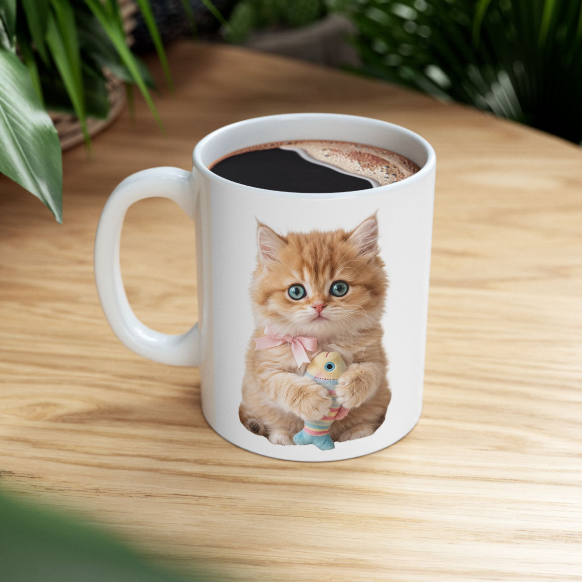 Orange Tabby Cat Ceramic Mug — Cute Kitten Coffee Cup (11oz & 15oz)