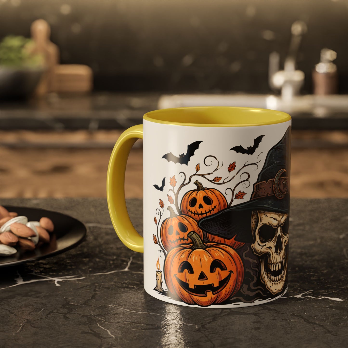 Halloween Skull & Jack-o'-Lantern Mug (11oz/15oz)
