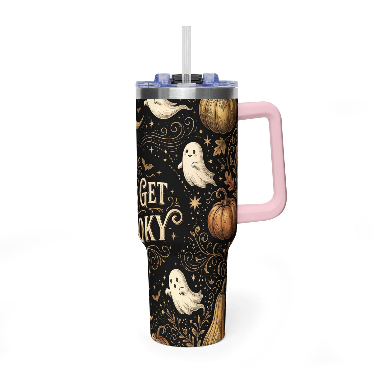 Let’s Get Spooky Halloween Ghosts & Pumpkins 40oz Thermal Tumbler