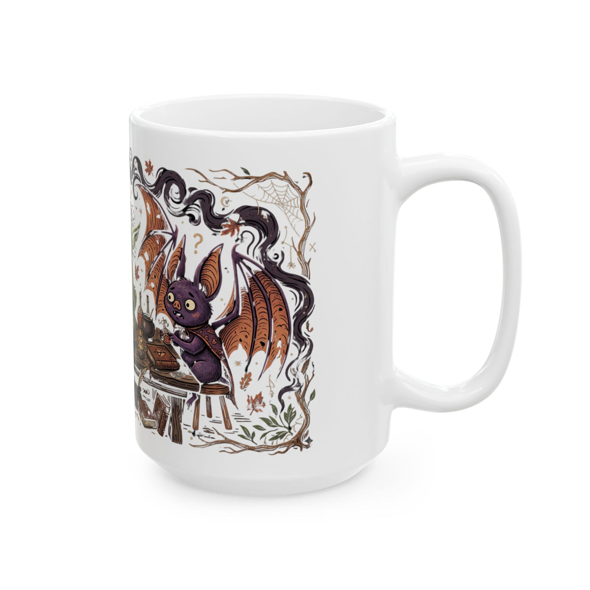 Fantasy Potion Brewing Mug — Cute Goblin & Bat Witchcraft Coffee Cup (11oz/15oz)
