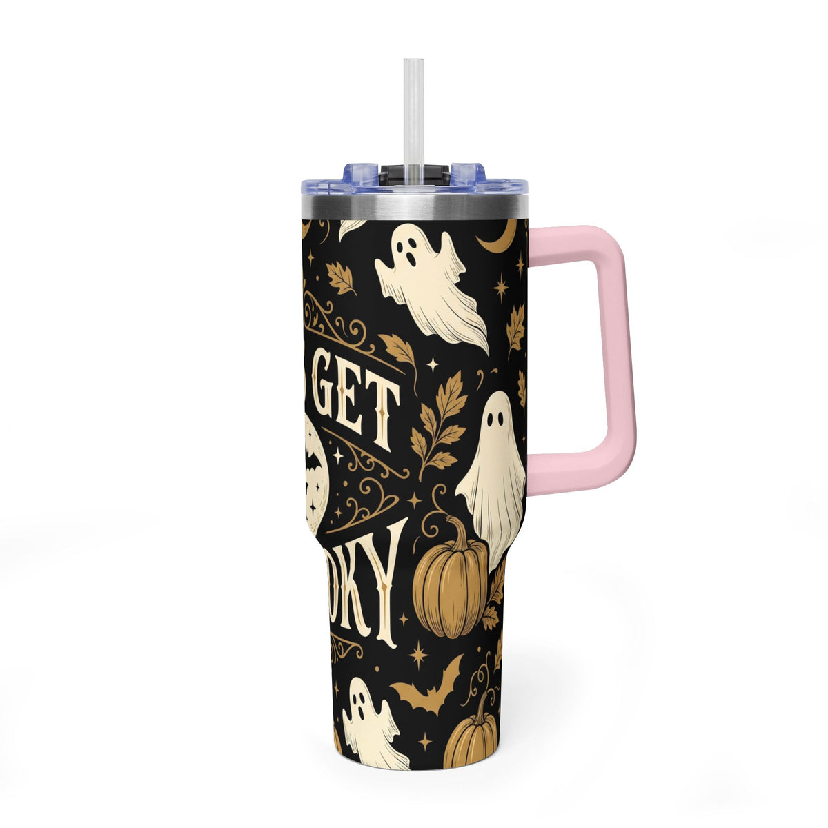 Let’s Get Spooky Halloween Ghosts & Pumpkins 40oz Thermal Tumbler
