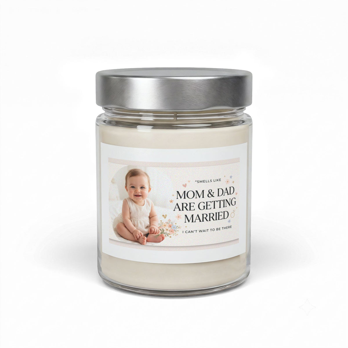 Personalized Announcement Candle — "Mom & Dad Are Getting Married" Baby Reveal Soy Jar (9oz)