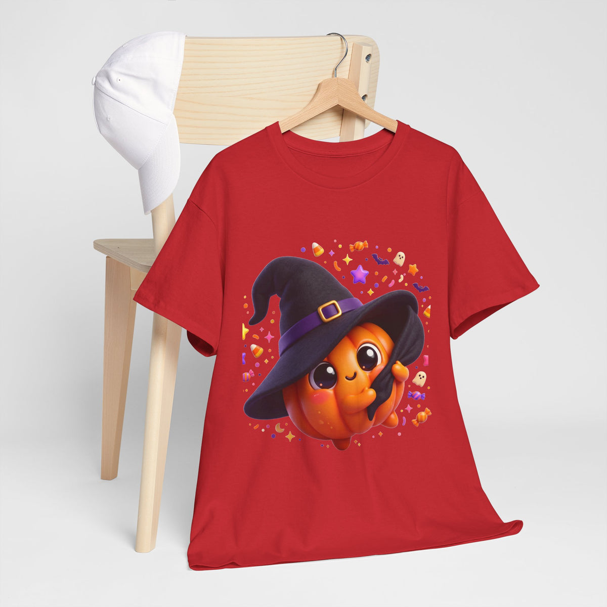 Pumpkin Witch T-Shirt — Cute Halloween Jack-o'-Lantern with Witch Hat