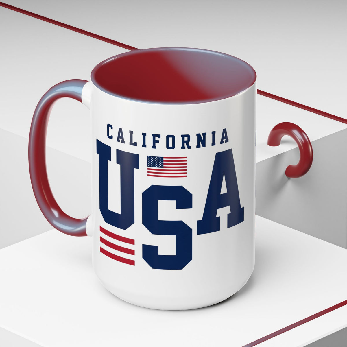 USA California Coffee Mug — Patriotic Accent 11/15oz