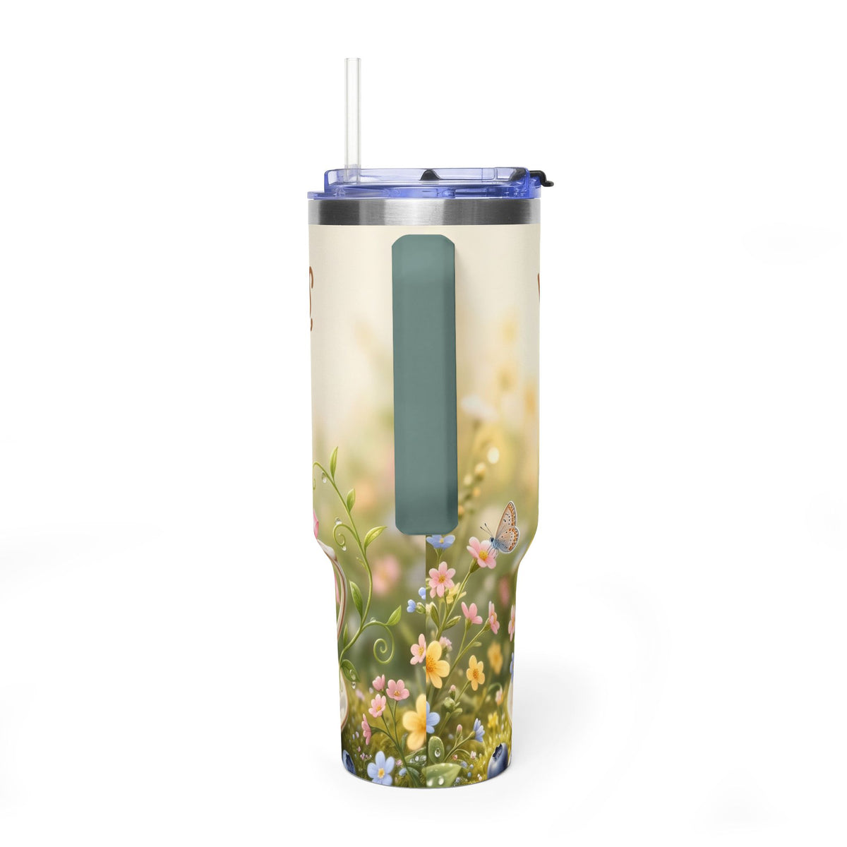 Little Things Big Joy Hedgehog Floral 40oz Thermal Tumbler