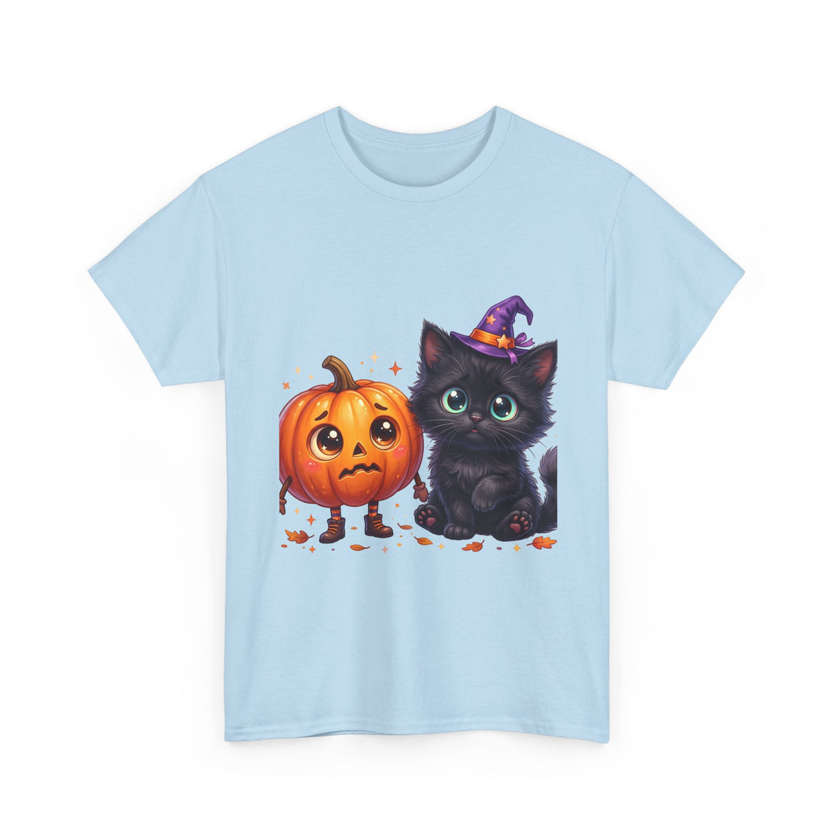 Halloween Black Kitten & Pumpkin T-Shirt
