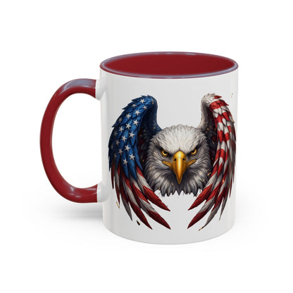 American Flag Eagle Coffee Mug – Patriotic Bald Eagle Accent Mug (11/15 oz)