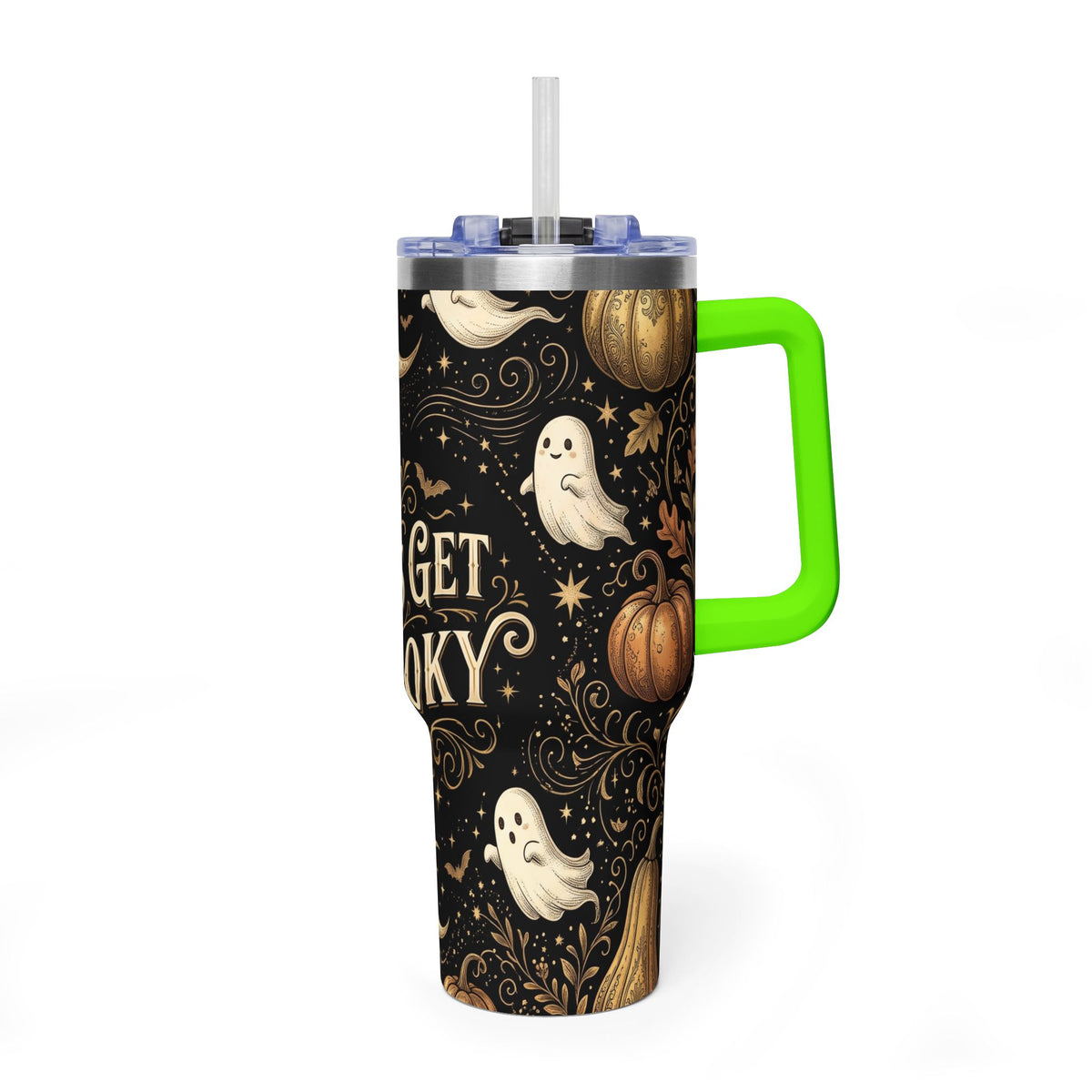 Let’s Get Spooky Halloween Ghosts & Pumpkins 40oz Thermal Tumbler