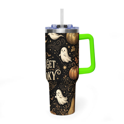 Let’s Get Spooky Halloween Ghosts & Pumpkins 40oz Thermal Tumbler
