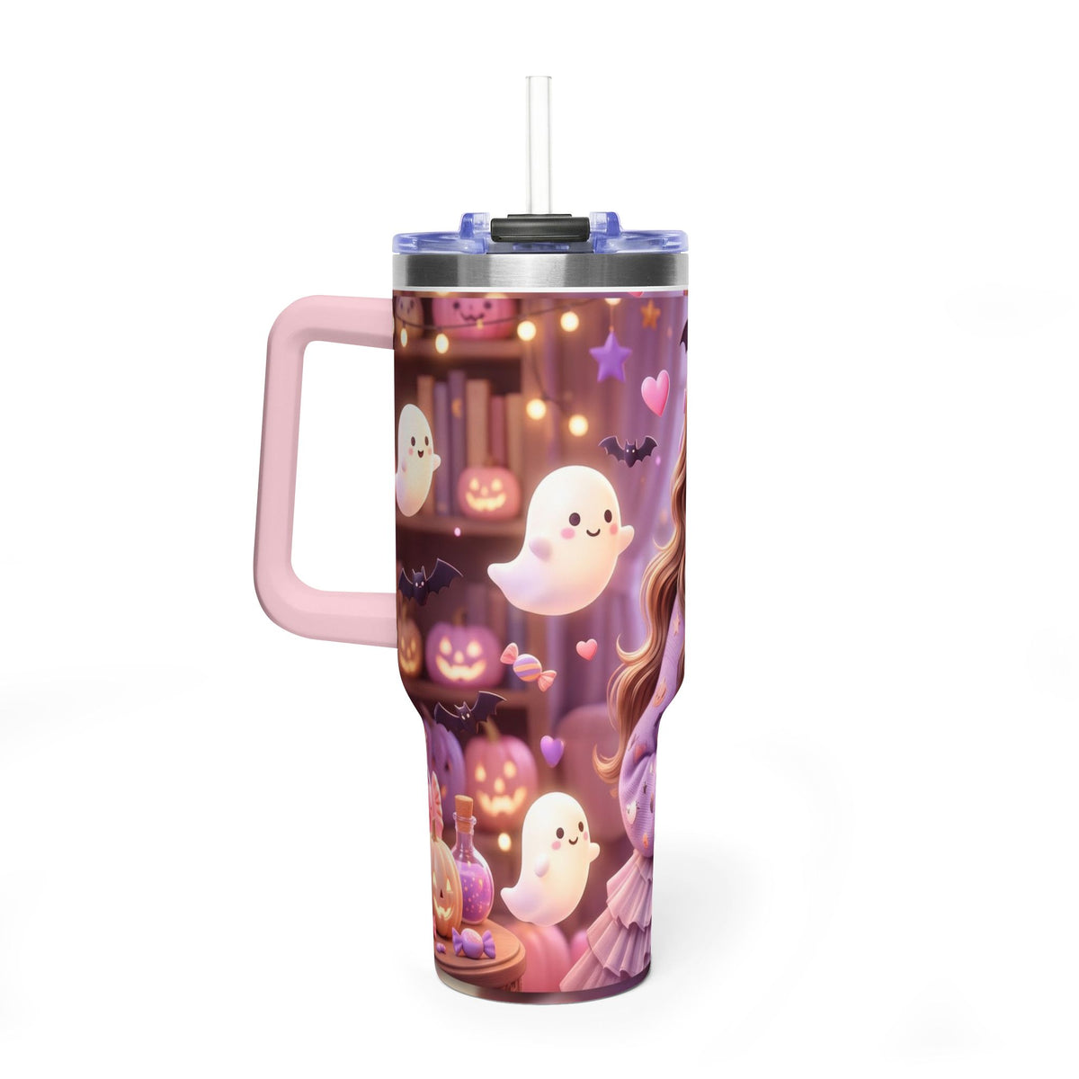 40oz Halloween Girl Ghosts Vacuum Thermal Tumbler