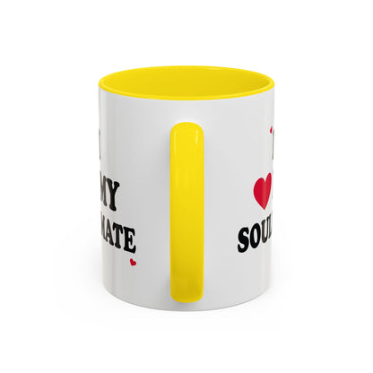 I Love My Soulmate Accent Coffee Mug