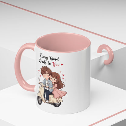 Every Road Leads to You Romantic Couple Coffee Mug