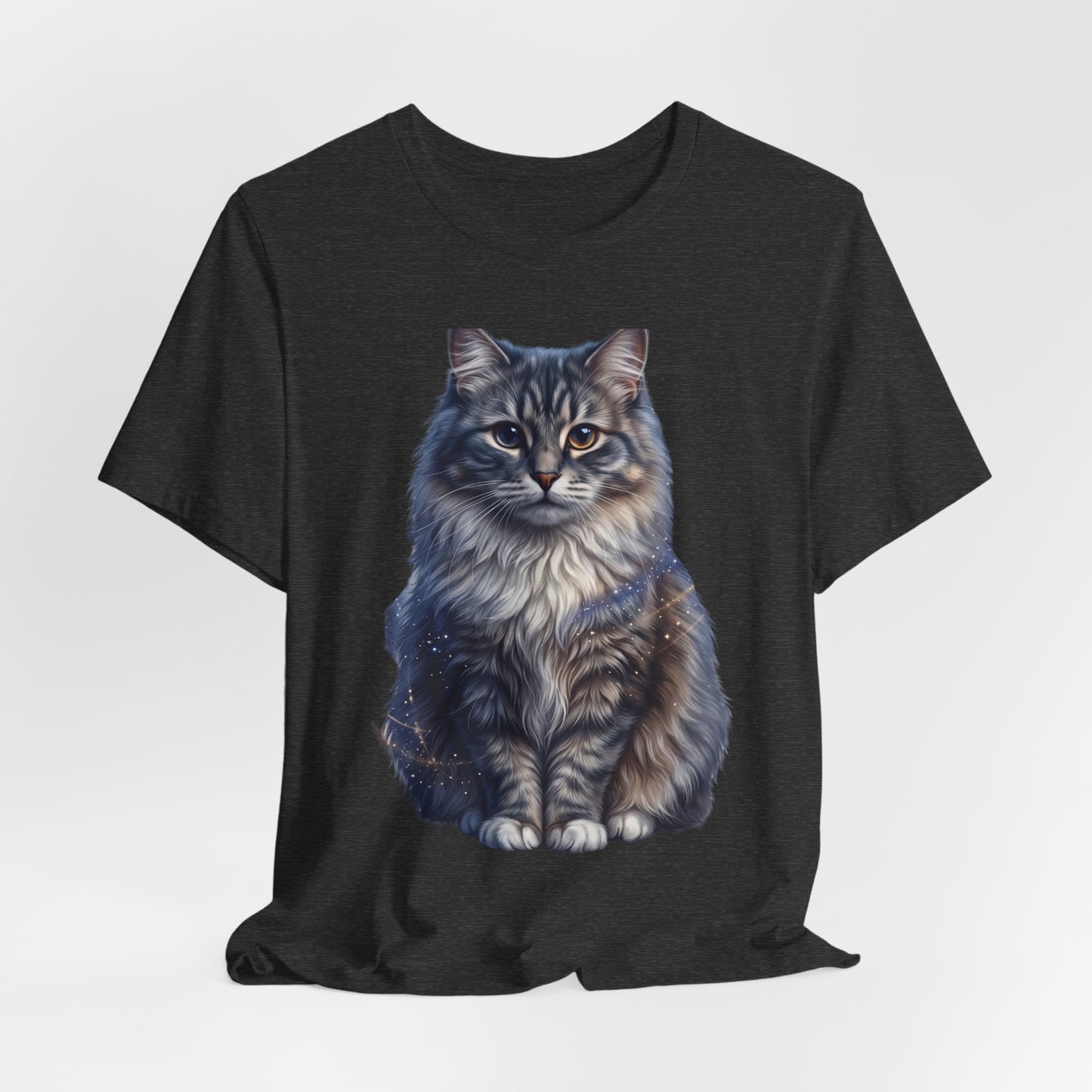Fluffy Tabby Cat T‑Shirt — Realistic Maine Coon Portrait Tee