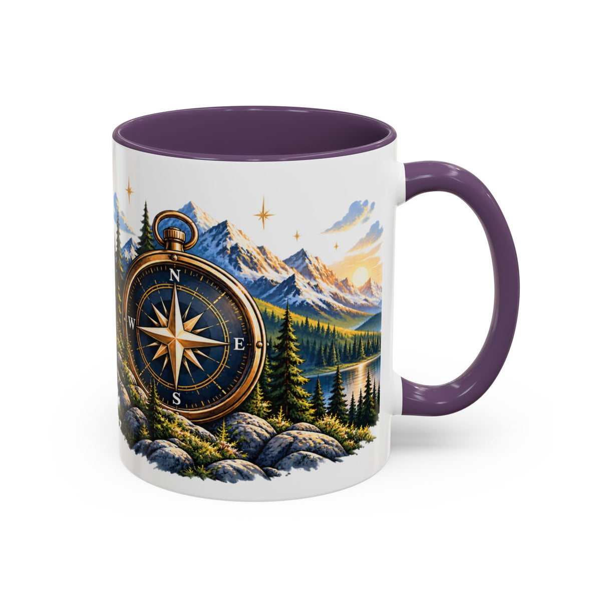 Adventure Compass Mountain Coffee Mug
