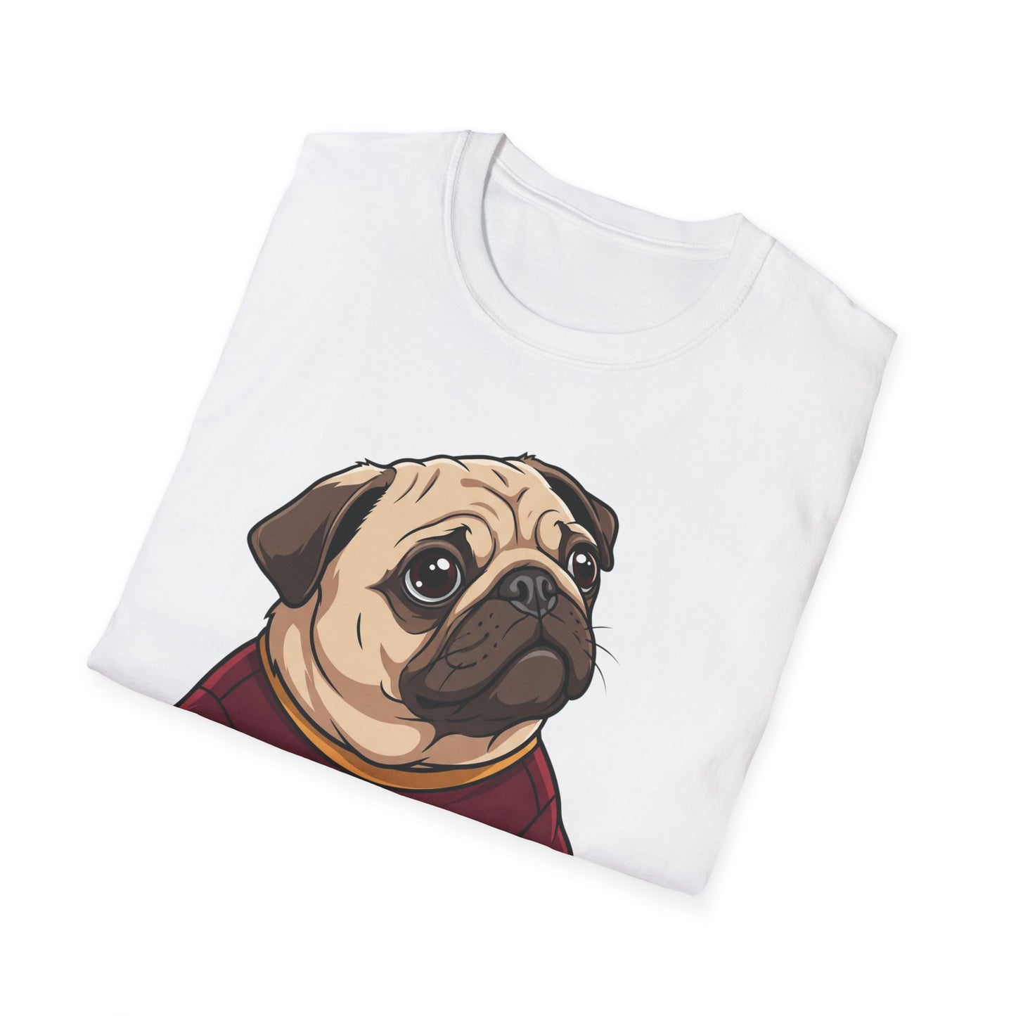 Pug Portrait T‑Shirt – Cute Pug Dog Tee with 'Puggy' Text