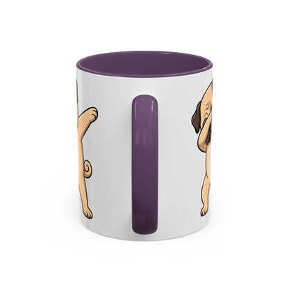 Dabbing Pug Coffee Mug — Cute Dog Accent Mug (11/15 oz)