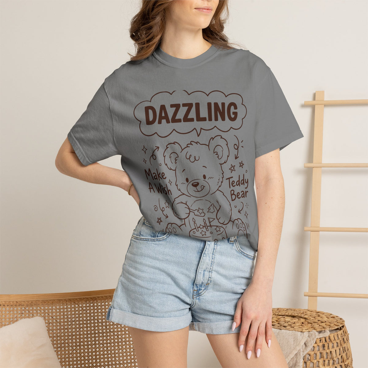 Dazzling Teddy Bear T-Shirt – Make a Wish Birthday Graphic Tee