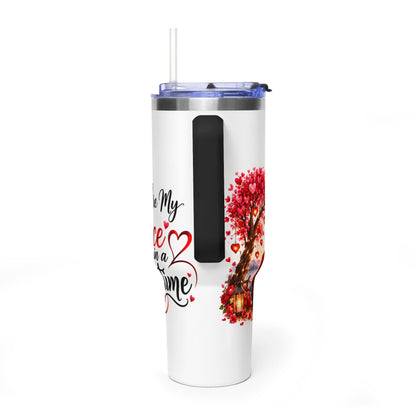 40oz Love-Themed Thermal Tumbler with Handle