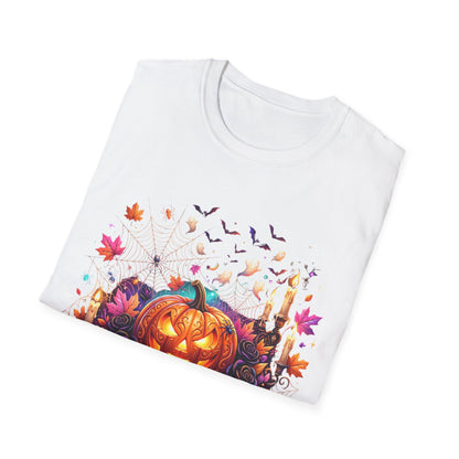 Jack-o'-Lantern Floral Halloween T-Shirt