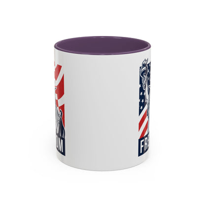 Freedom Statue Accent Coffee Mug — Patriotic Liberty 11/15oz