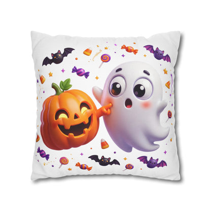 Halloween Ghost & Pumpkin Throw Pillowcase - Cute Spooky Decor