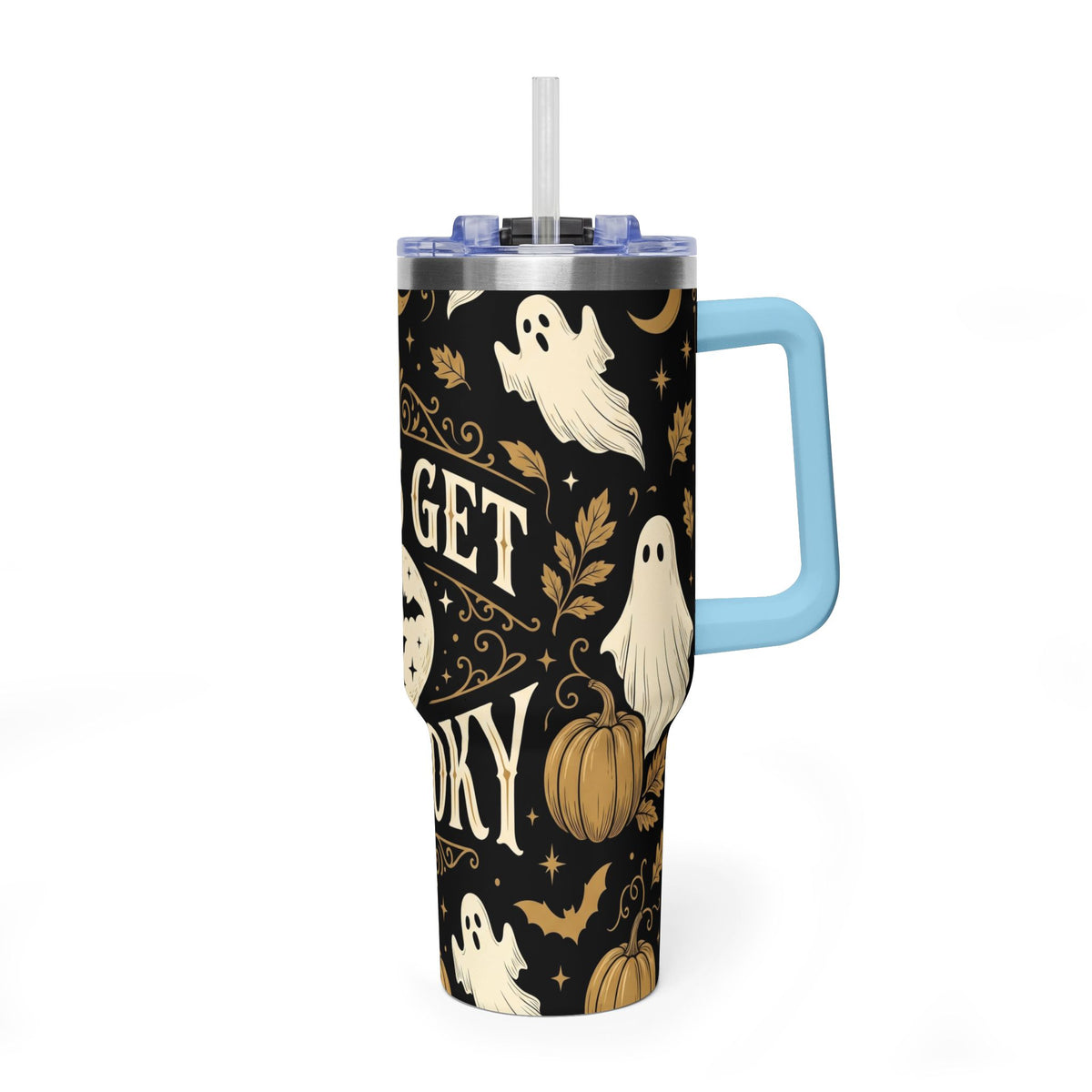 Let’s Get Spooky Halloween Ghosts & Pumpkins 40oz Thermal Tumbler