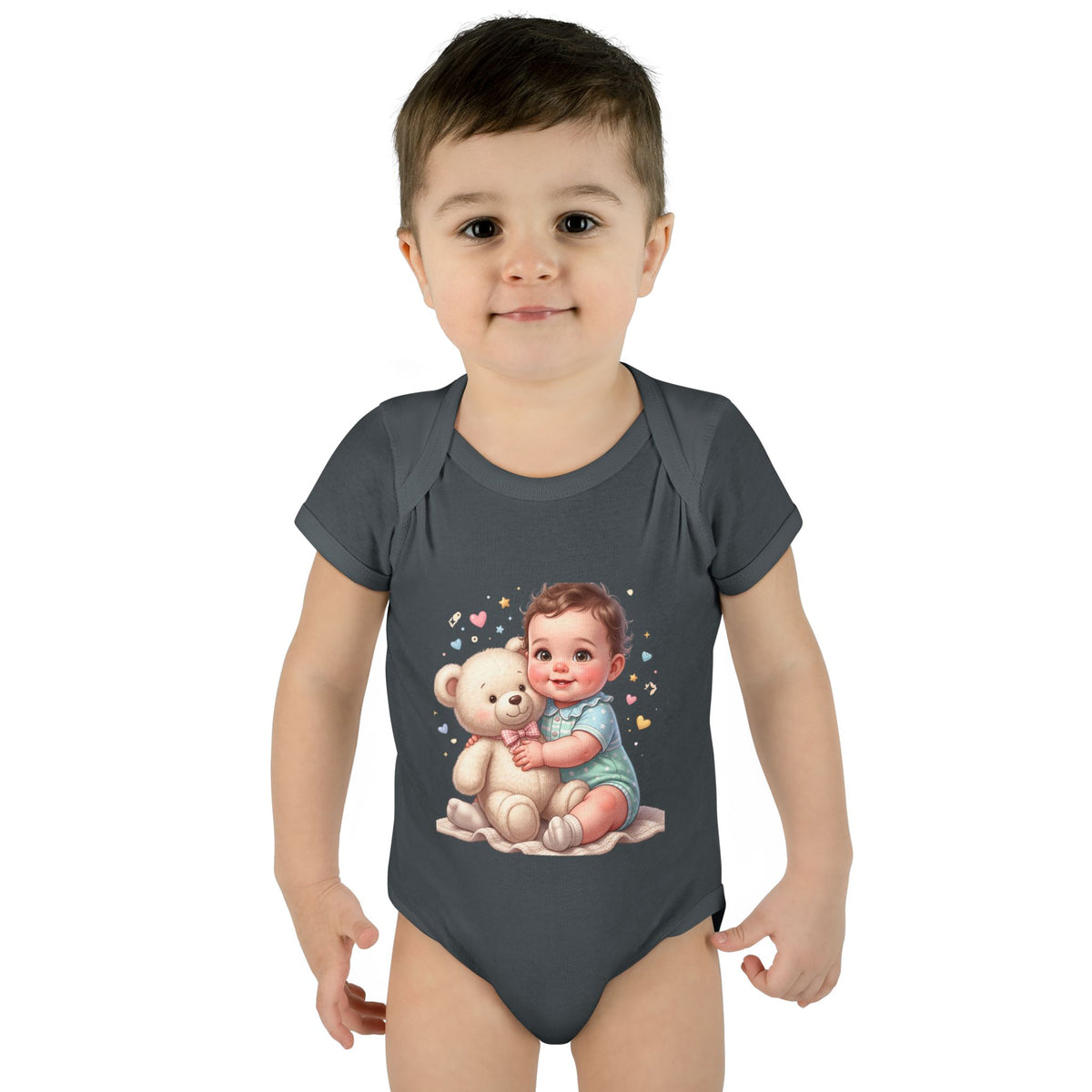 Cute Baby & Teddy Bodysuit – Infant Rib One-Piece