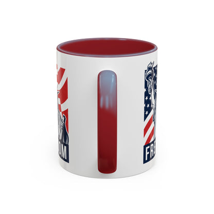 Freedom Statue Accent Coffee Mug — Patriotic Liberty 11/15oz