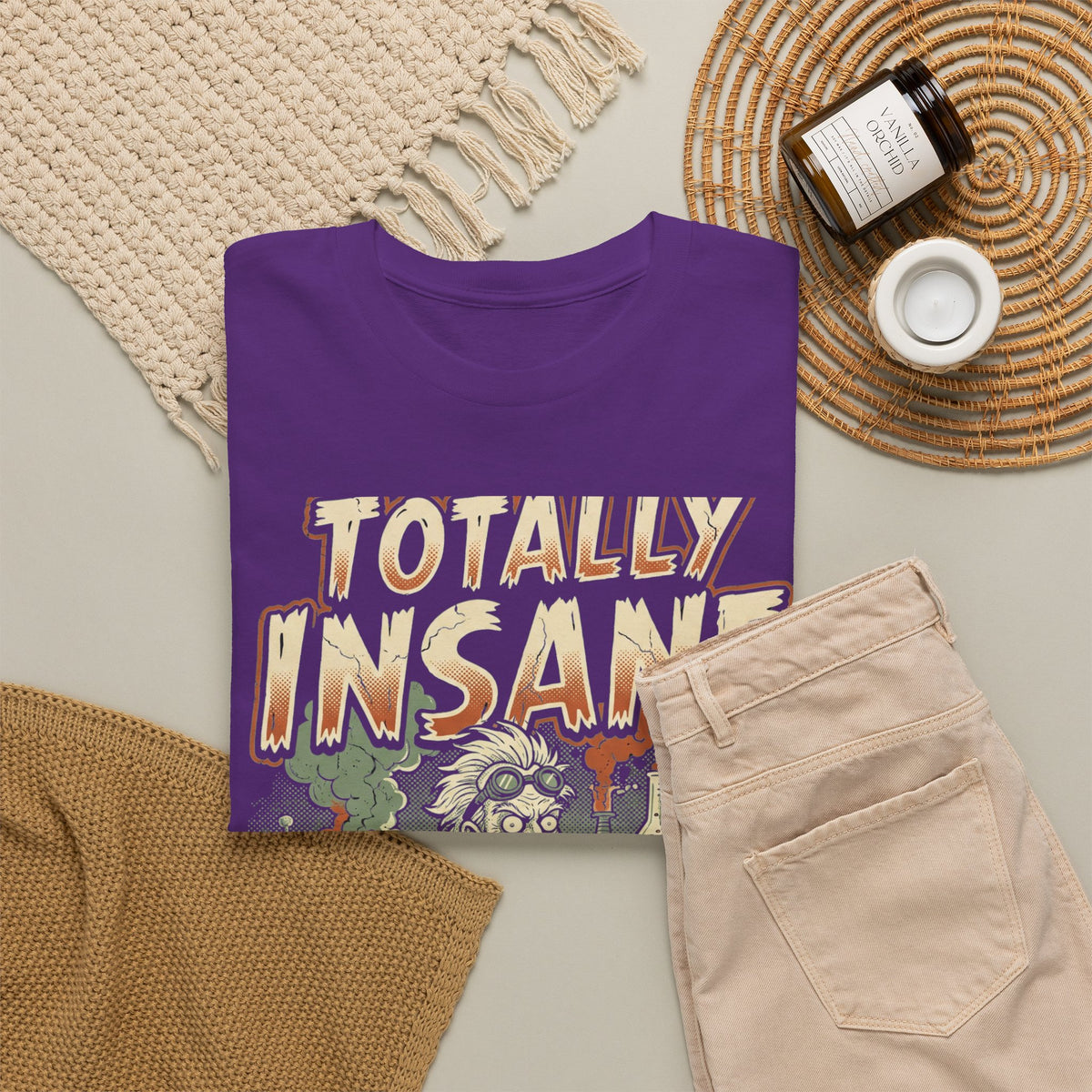 Totally Insane Graphic Tee — Retro Mad Scientist Horror Shirt