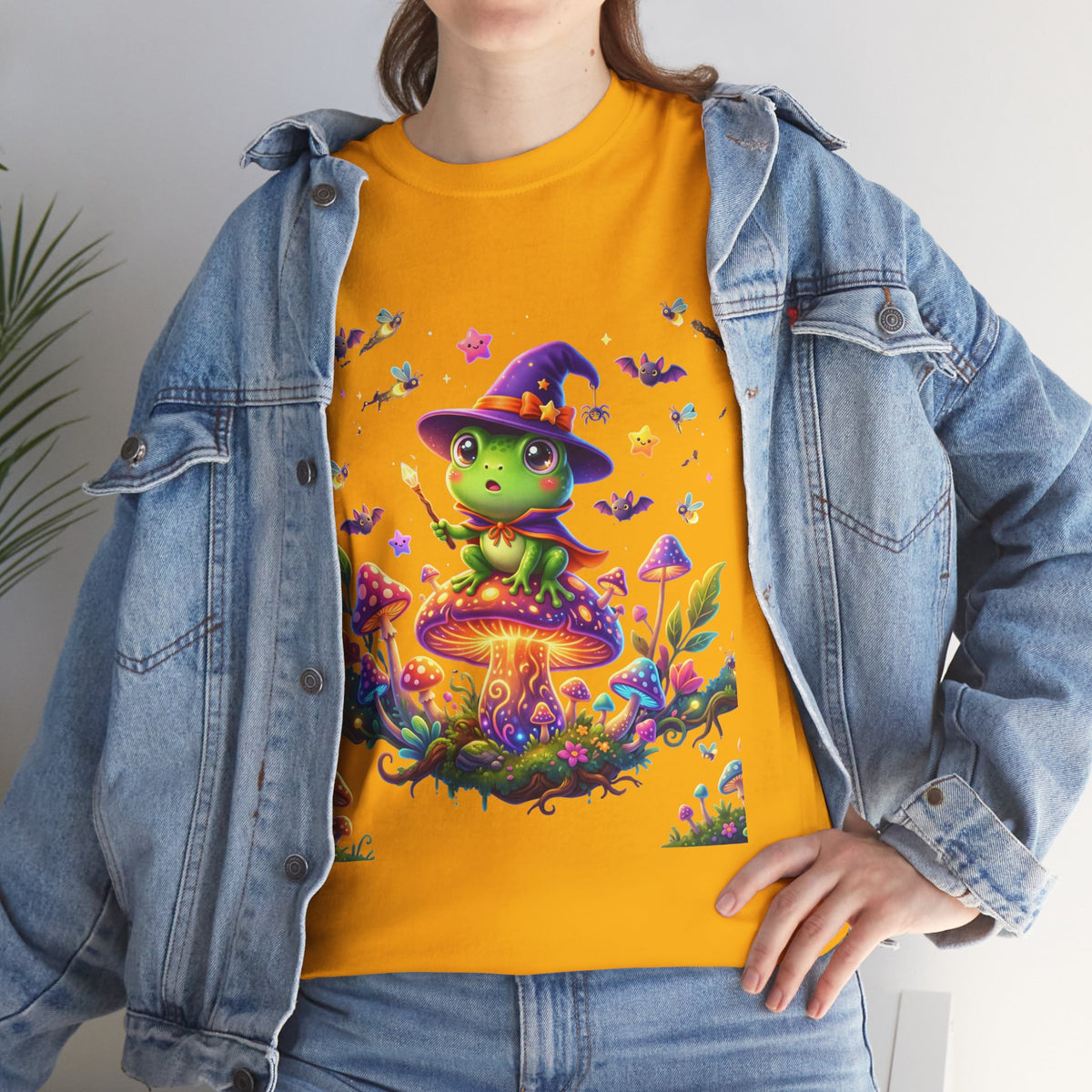Cute Witch Frog T‑Shirt — Magical Mushroom Halloween Tee