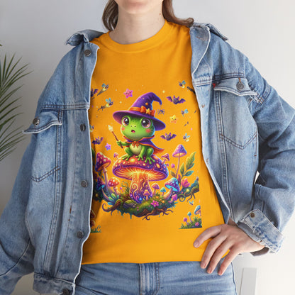 Cute Witch Frog T‑Shirt — Magical Mushroom Halloween Tee