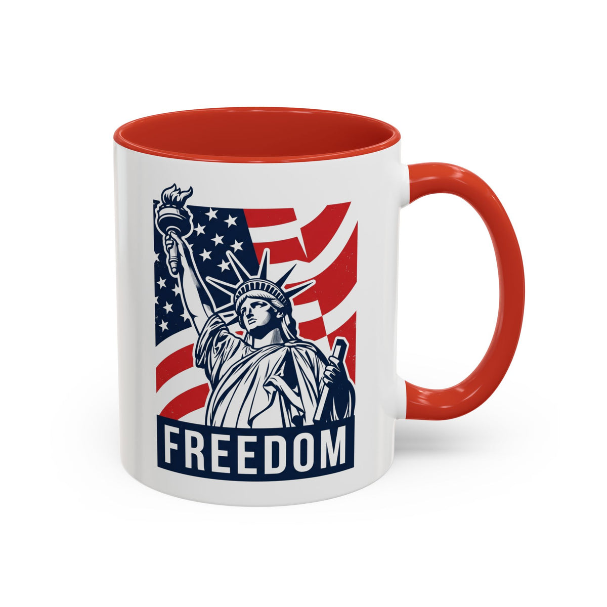 Freedom Statue Accent Coffee Mug — Patriotic Liberty 11/15oz