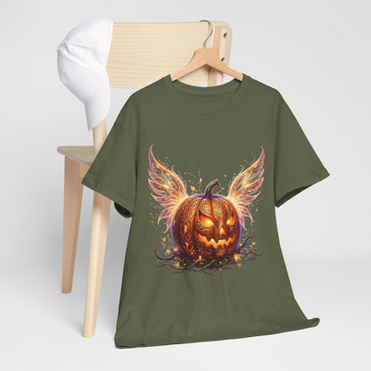 Halloween Pumpkin Tee — Winged Jack-O'-Lantern Graphic Shirt