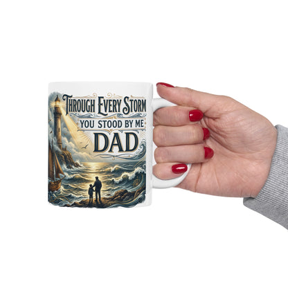Vintage Lighthouse Sailboat Ceramic Mug