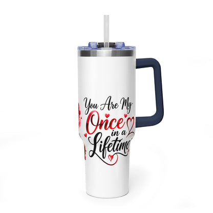 40oz Love-Themed Thermal Tumbler with Handle