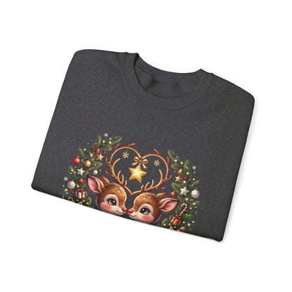 Reindeer In Love Sweatshirt – Cute Christmas Couple Deer Holiday Crewneck