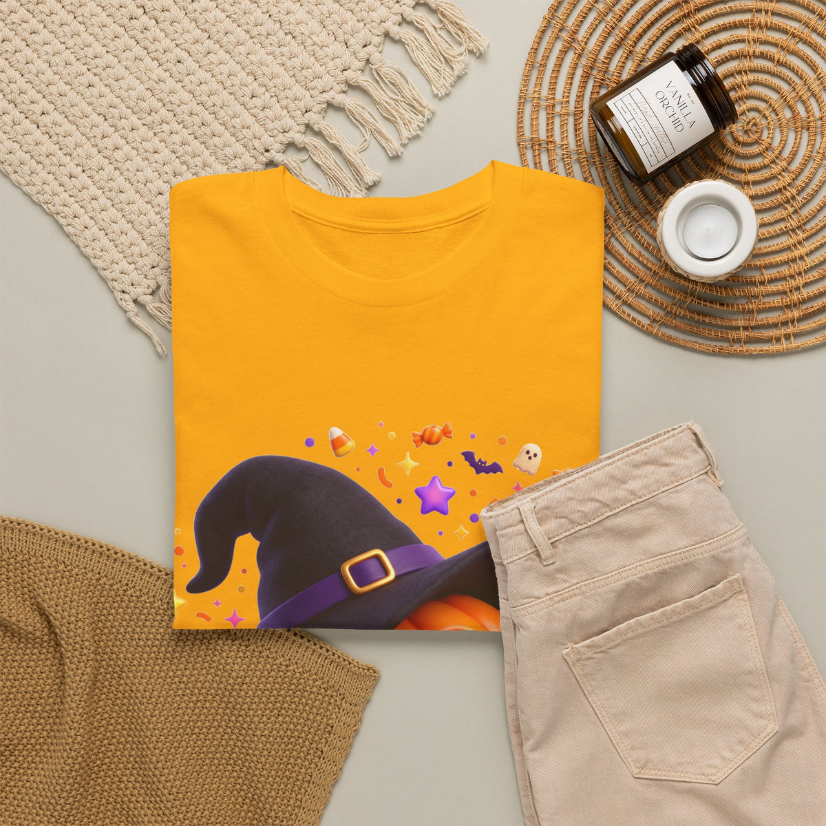 Pumpkin Witch T-Shirt — Cute Halloween Jack-o'-Lantern with Witch Hat
