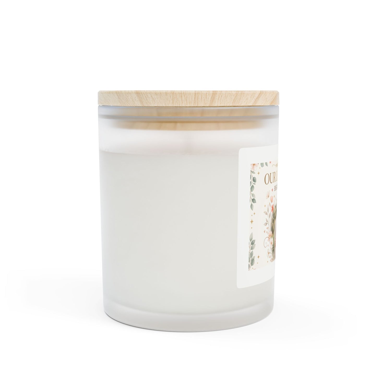 Our Love Story Personalized Frosted Glass Candle – 11oz Romantic Photo Candle