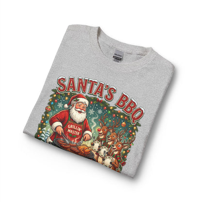 Santa’s BBQ Grillin’ Long Sleeve Shirt — Funny Christmas Santa BBQ Tee