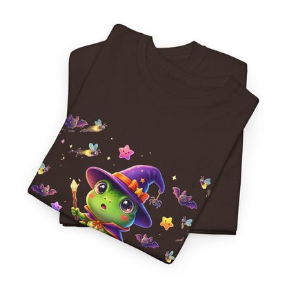 Cute Witch Frog T‑Shirt — Magical Mushroom Halloween Tee