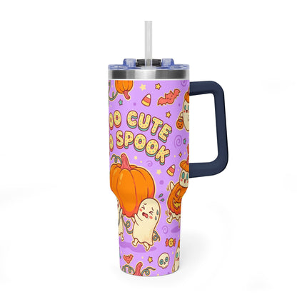 Too Cute to Spook Halloween Pumpkin Ghost 40oz Tumbler