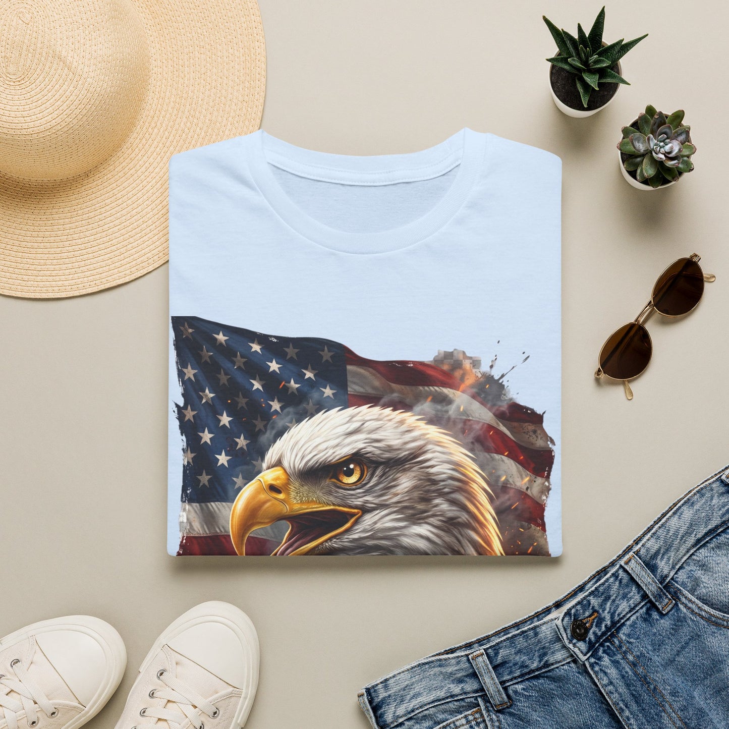 American Bald Eagle T-Shirt — Patriotic USA Flag Graphic Tee