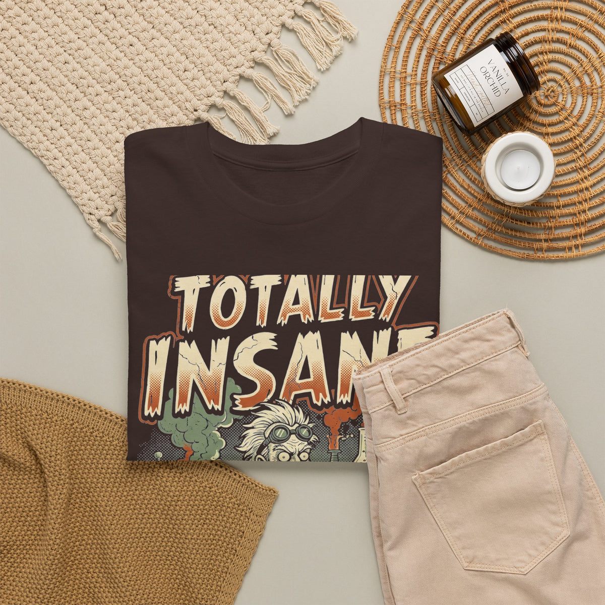 Totally Insane Graphic Tee — Retro Mad Scientist Horror Shirt