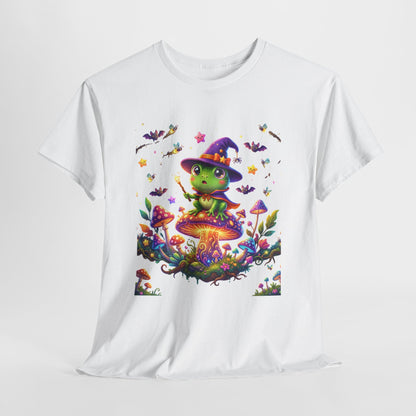 Cute Witch Frog T‑Shirt — Magical Mushroom Halloween Tee