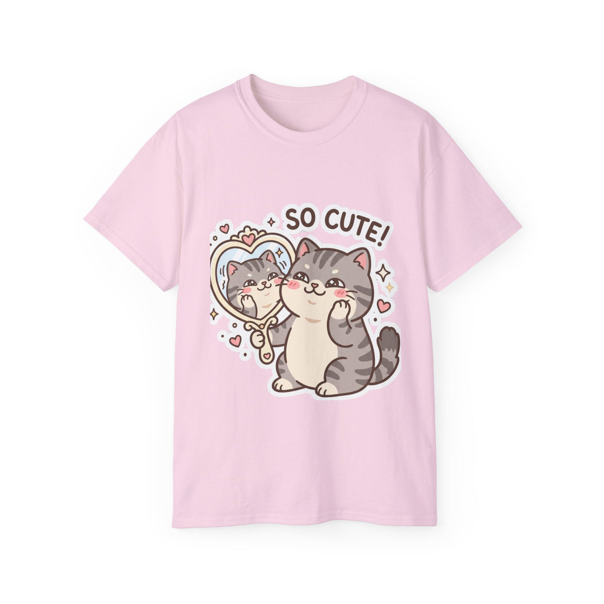 Cute Cat Mirror Tee - "So Cute!" Kawaii Cat T-Shirt