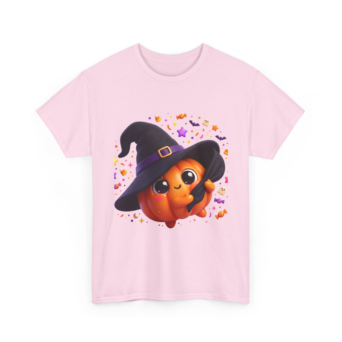 Pumpkin Witch T-Shirt — Cute Halloween Jack-o'-Lantern with Witch Hat
